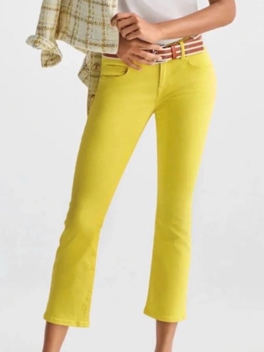 CAbi Kickback Flare Yellow Jeans 6286